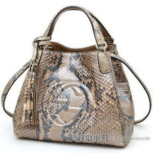 Gucci Soho Shoulder Bag Python Tassel Interlocking GG Tote Fringe